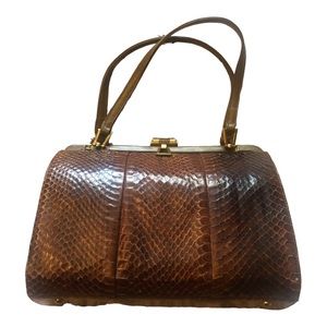 Beautiful vintage mini bowling bag in a real snake, 50 old and More,  vintage.